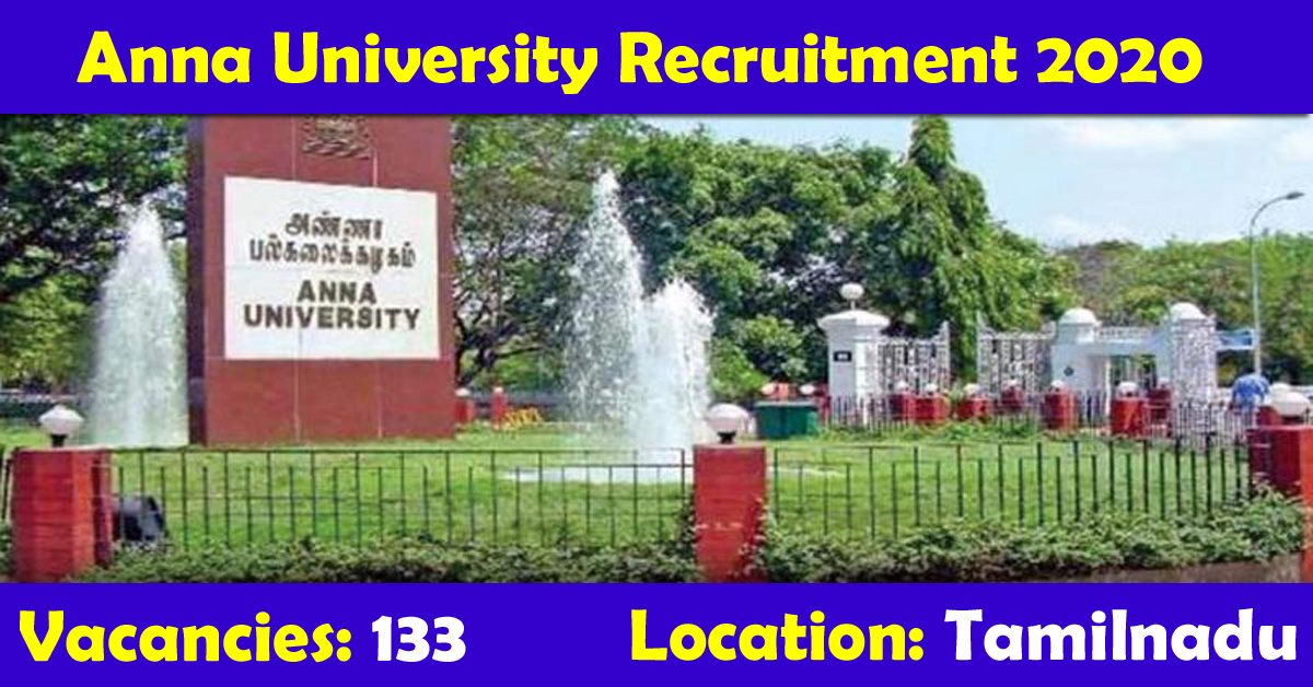 Anna University Recruitment 2020