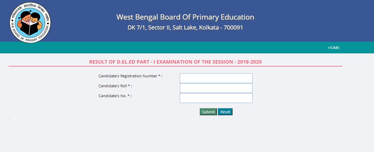 WBBPE D.El.ED Result 2020