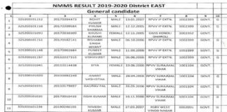 Delhi NMMS Result 2019-2020