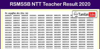 RSMSSB NTT Teacher Result 2020