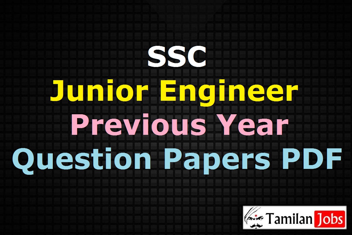 SSC JE Civil Previous Year Question Papers PDF Junior Engineer Model 