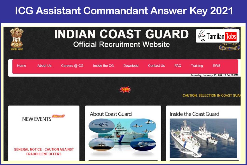 Indian Coast Guard Assistant Commandant Answer Key 2021 Pdf 