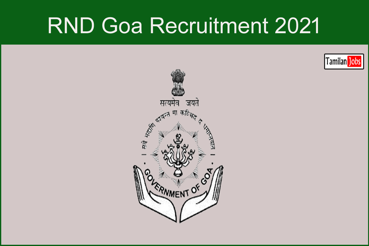 RND Goa Recruitment 2021