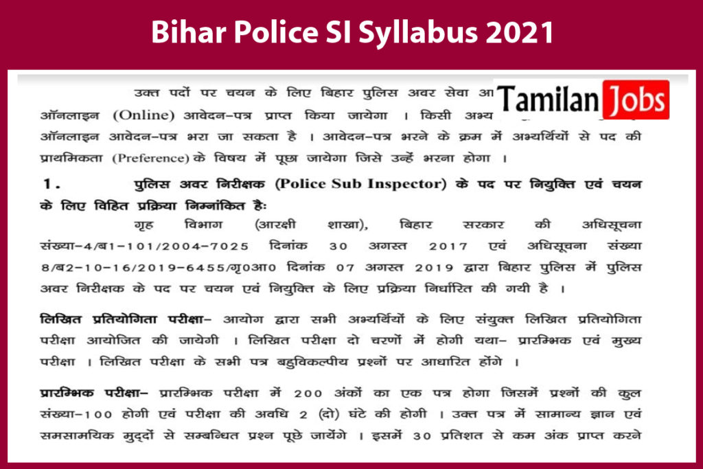 bihar-police-si-syllabus-2021-pdf-download