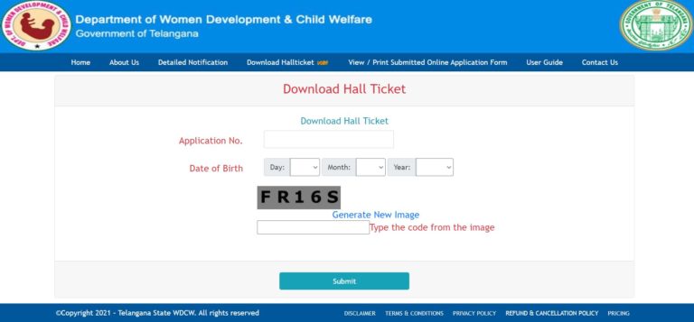 WDCW Telangana Extension Officer Hall Ticket 2021-2022