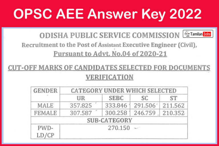 OPSC AEE Answer Key 2022