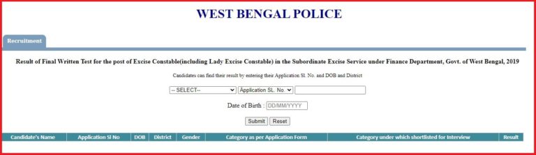 WB Police Excise Constable Final Result 2022 Out, Check Results @ wbpolice.gov.in