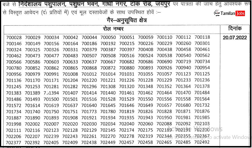 RSMSSB LSA DV Date 2022 