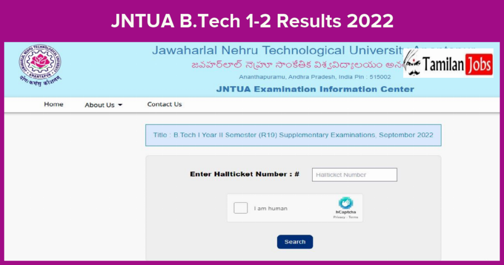 JNTUA B.Tech 1-2 R19 & R20 Results 2022 (Declared) Check @ Jntuaresults ...