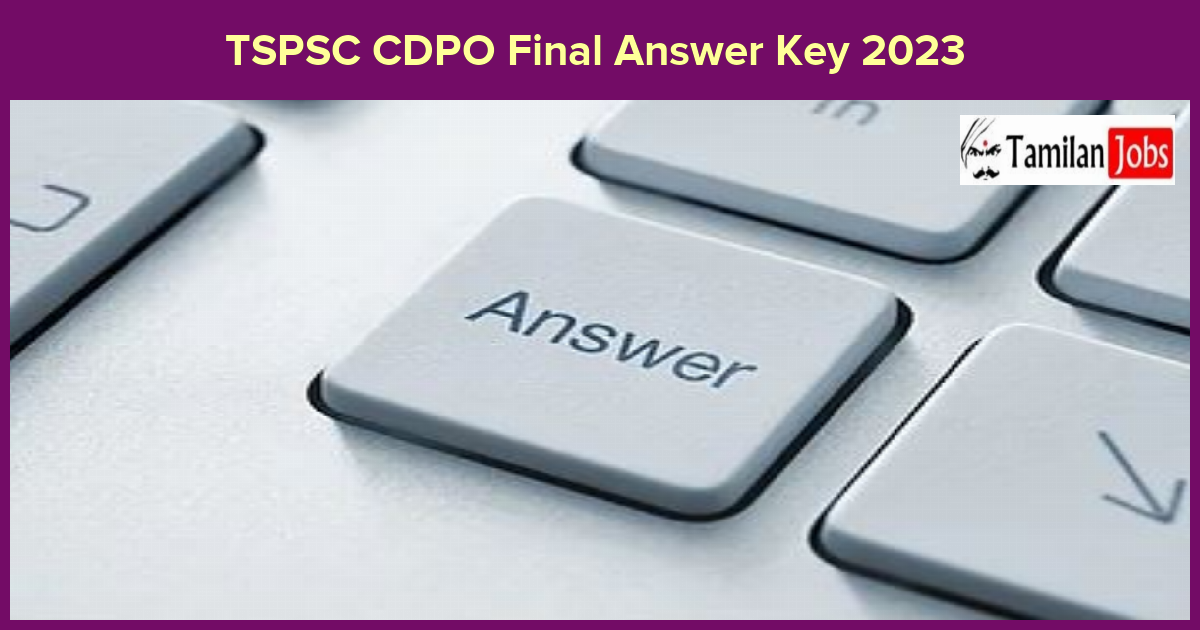 TSPSC CDPO Final Answer Key 2023 