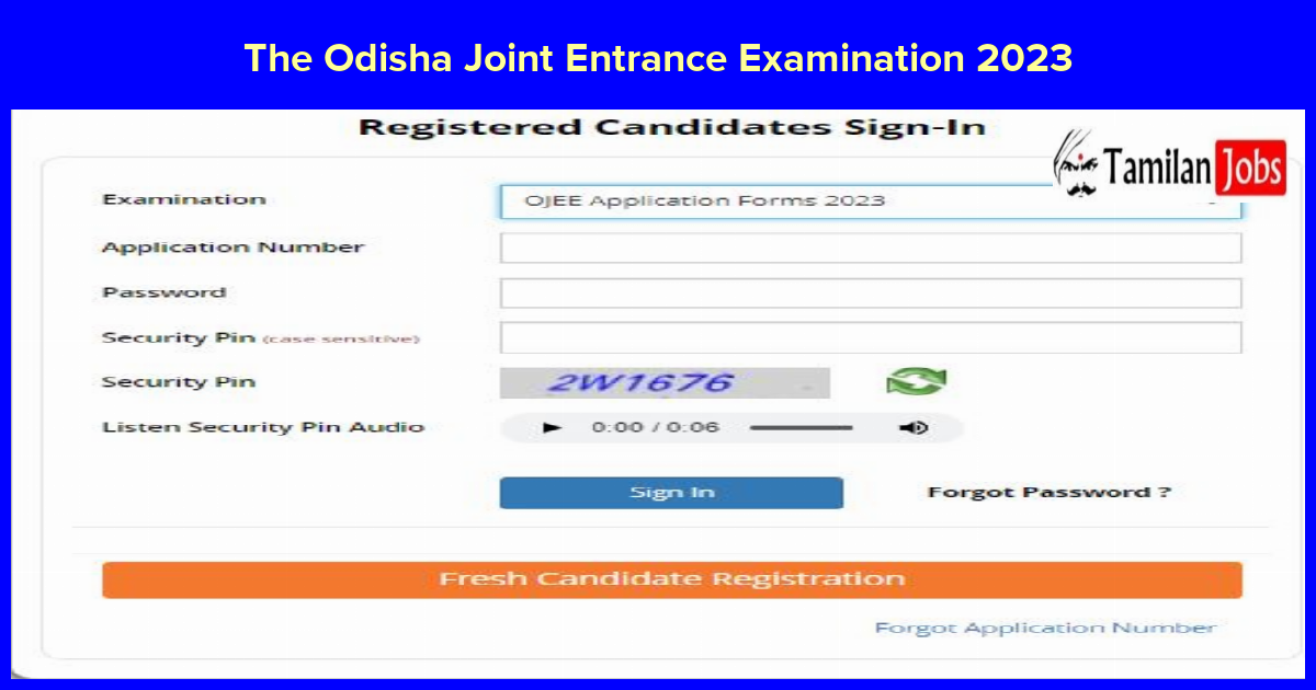 The Odisha Joint Entrance Examination 2023
