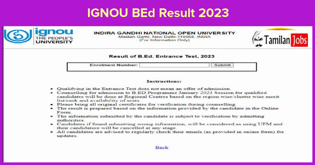 IGNOU B.Ed Result 2023 (Out): Check Your Scorecard Now!!