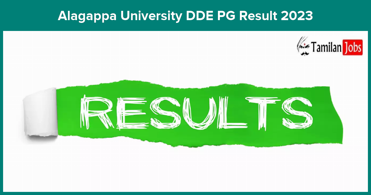 Alagappa University DDE PG Result 2023