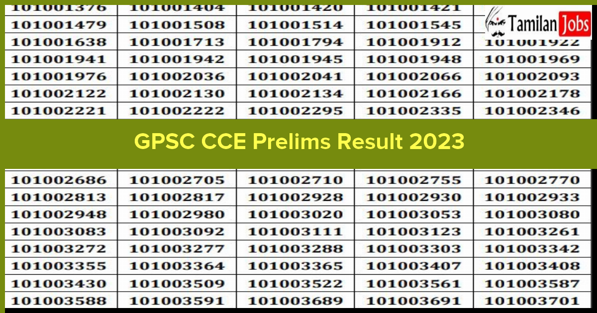 GPSC CCE Prelims Result 2023