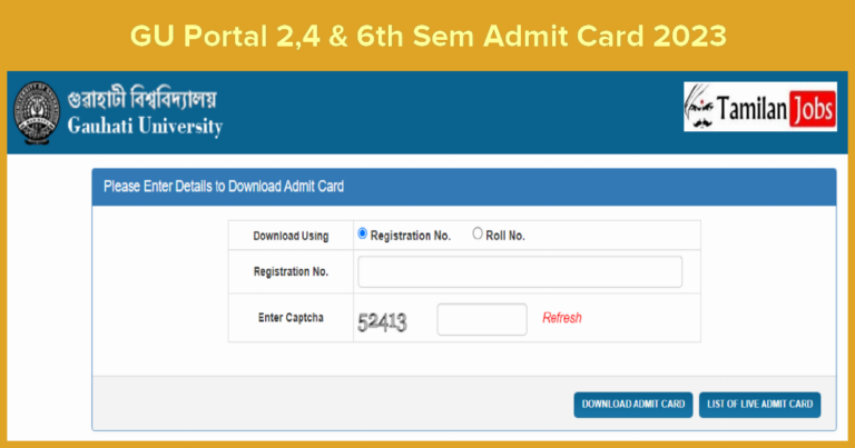 GU Portal 2,4 & 6th Sem Admit Card 202