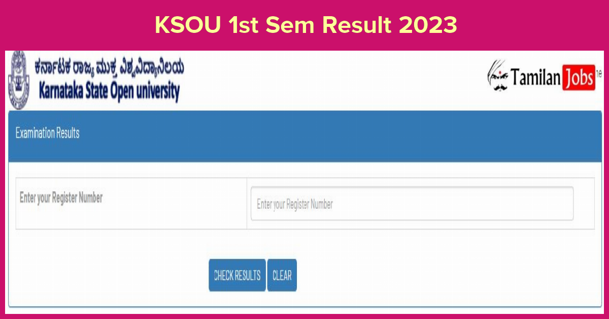 KSOU 1st Sem Result 2023