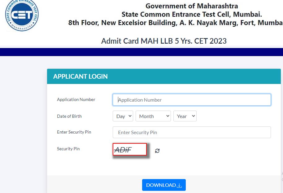 MH CET Law Admit Card 2023
