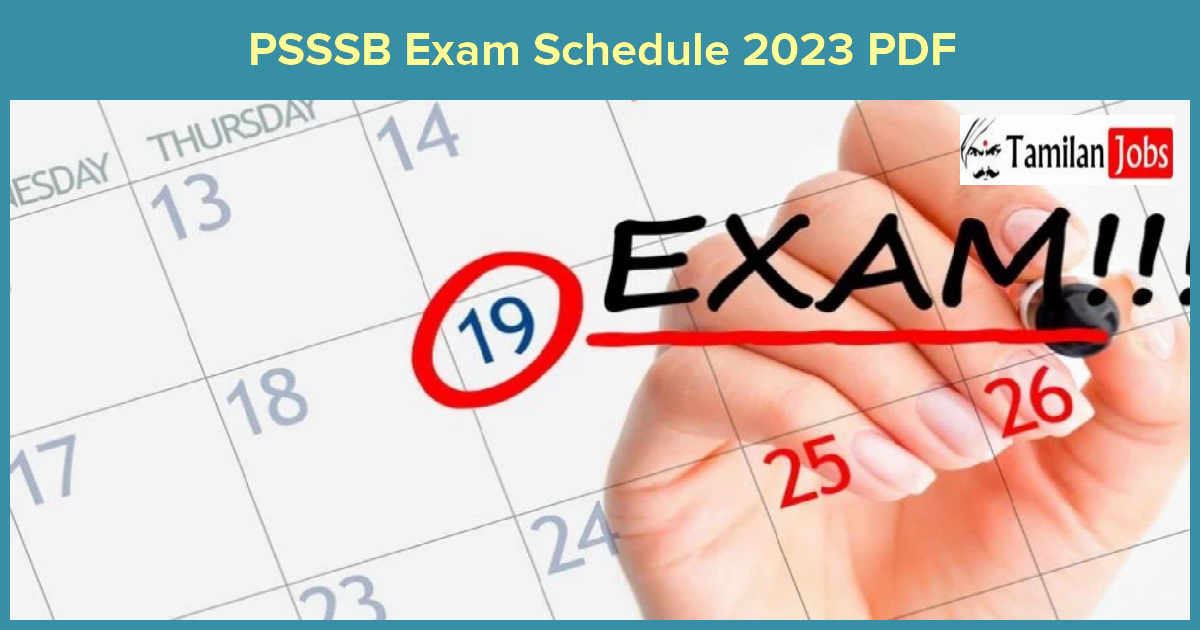 PSSSB Exam Schedule 2023 PDF
