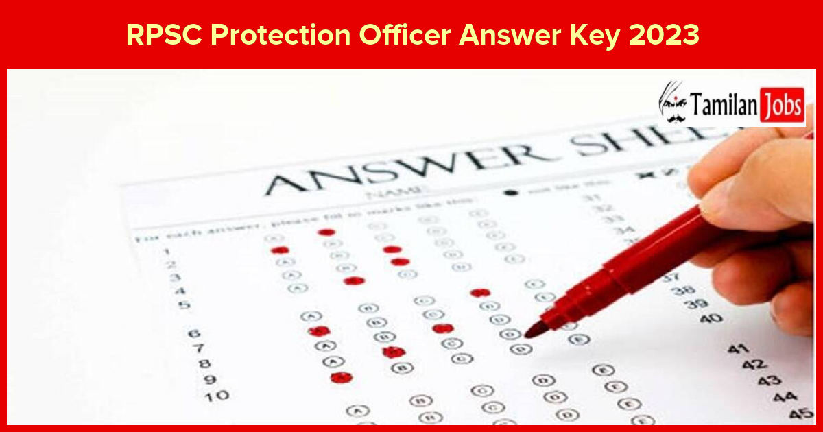 RPSC Protection Officer Answer Key 2023