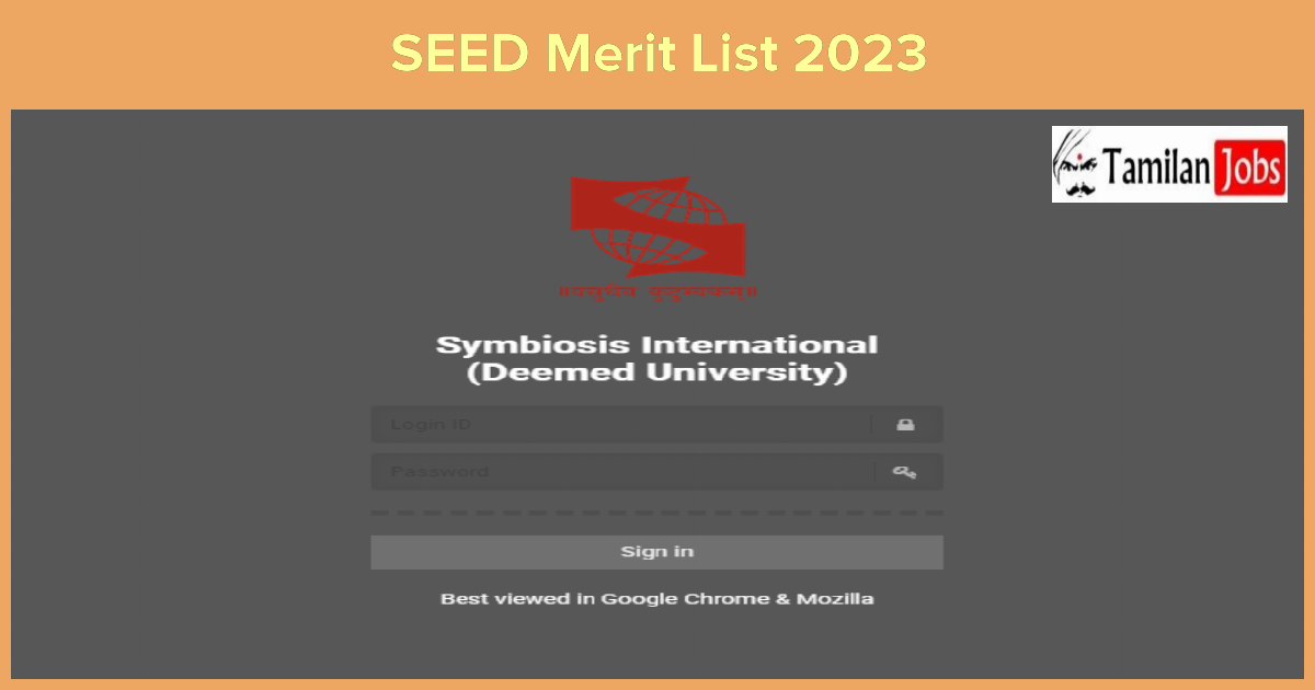 SEED Merit List 2023