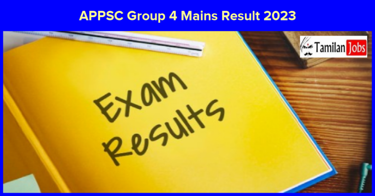 APPSC Group 4 Mains Result 2023 Out, Download Junior Assistant Mark List