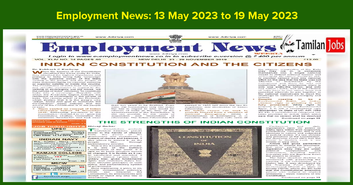Employment News_ 13 May 2023 To 19 May 2023