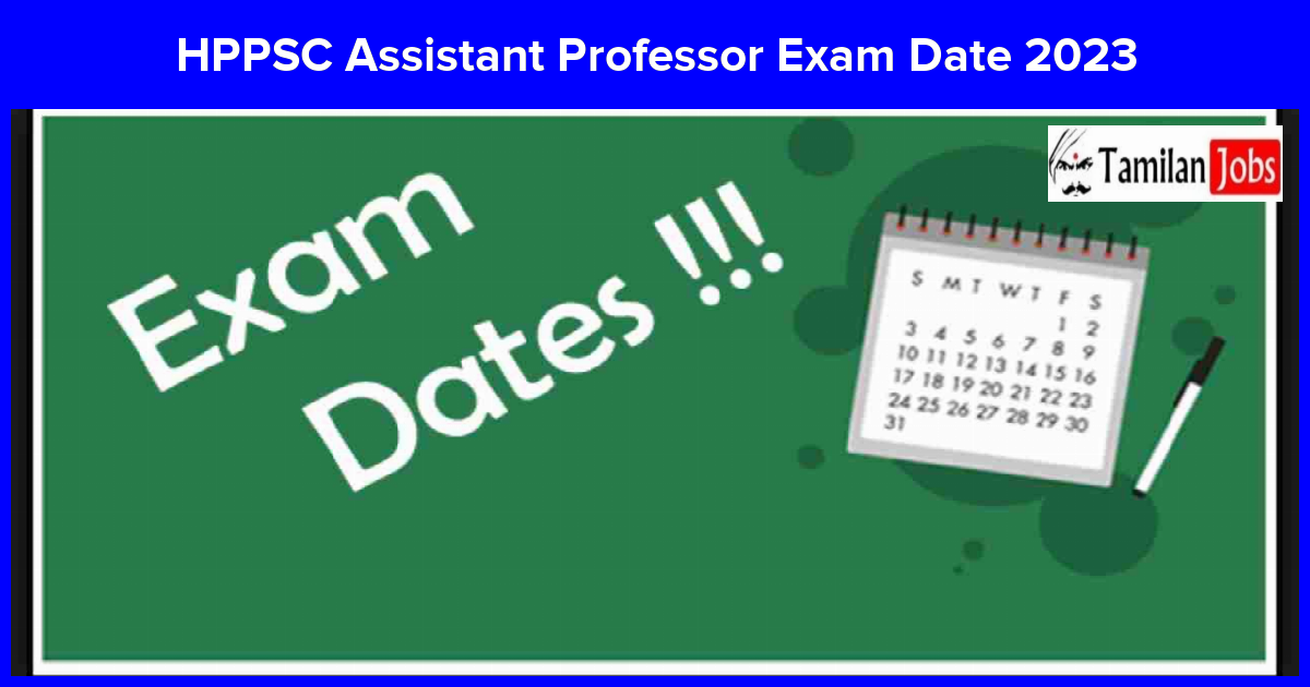 HPPSC Assistant Professor Exam Date 2023