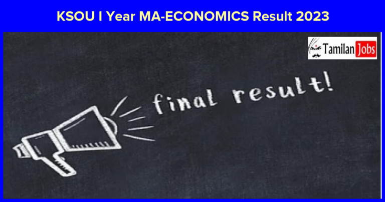 KSOU I Year MA-ECONOMICS (Repeaters) Exam Result 2023 Out