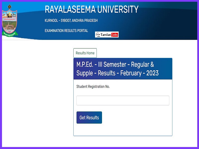 Rayalaseema University 3Rd Sem Result 2023
