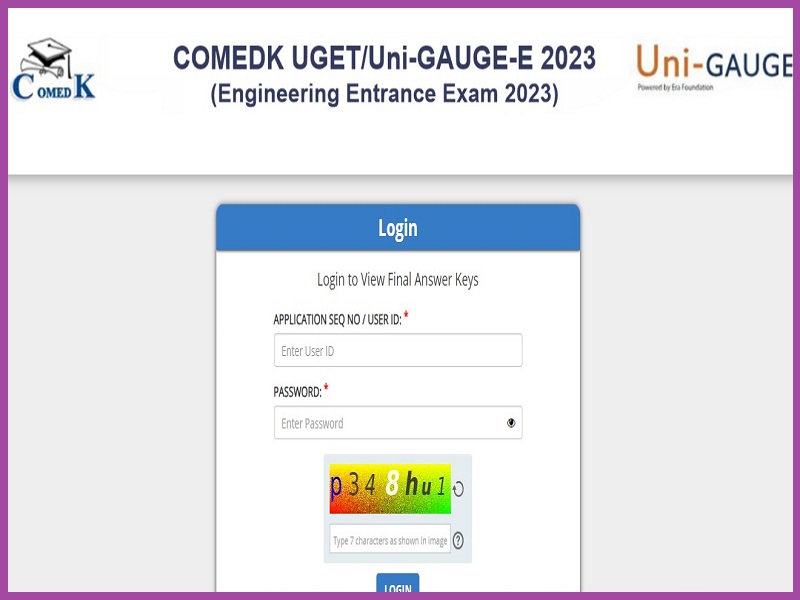 COMEDK UGET Final Answer Key 2023