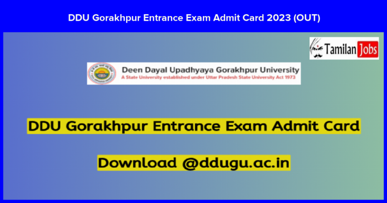 DDU Gorakhpur Entrance Exam Admit Card 2023 (OUT): Download Hall Ticket