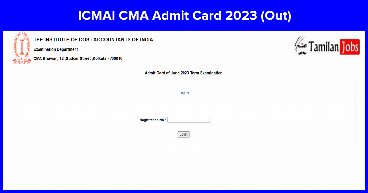 ICMAI CMA Admit Card 2023 (Out)