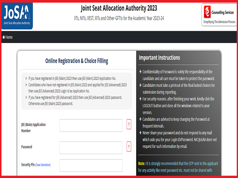 JoSAA 3rd Round Seat Allotment List 2023