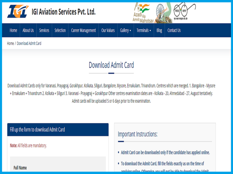 IGI Aviation CSA Admit Card 2023