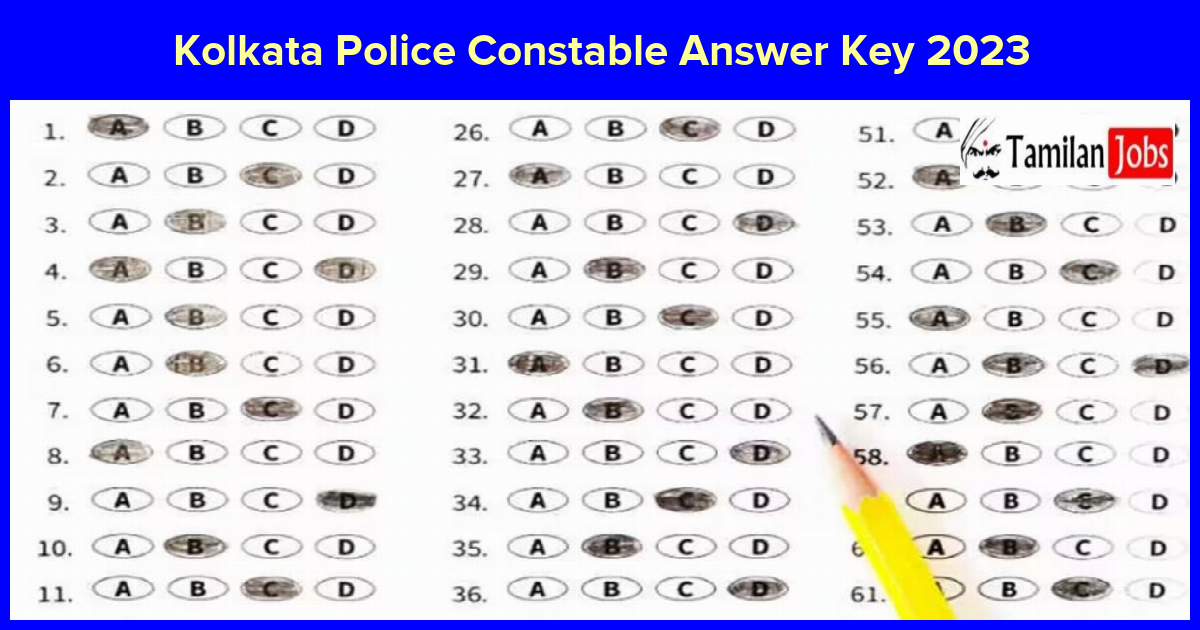 Kolkata Police Constable Answer Key 2023
