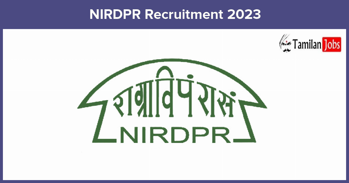 NIRDPR Recruitment 2023