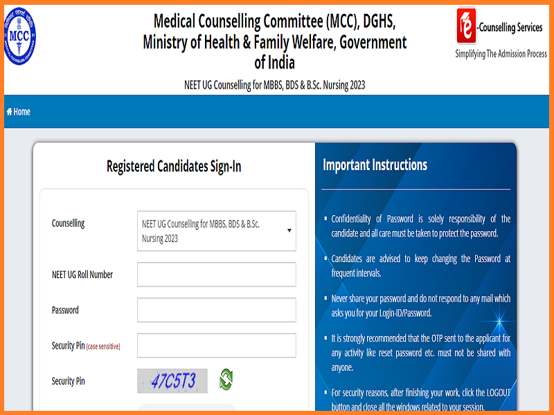 NEET UG Counselling 2023 Round 3 Choice Filling