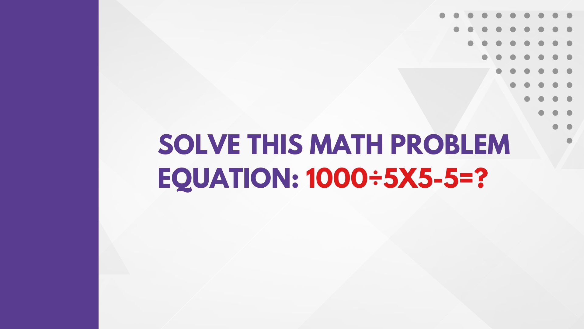 Solve This Math Problem Equation